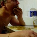 Man jerks off and eats his shit and cum in amateur porn.
